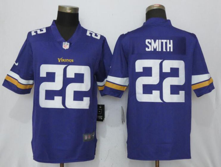 Men Minnesota Vikings #22 Smith Purple Nike Vapor Untouchable Limited NFL Jerseys